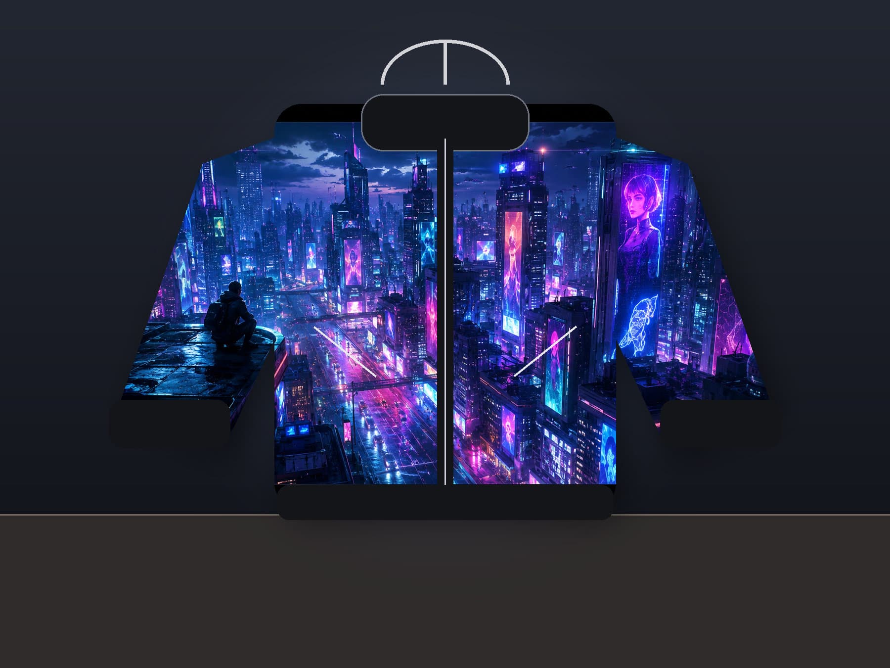Neon Metropolis All-Over Print Unisex Bomber Jacket